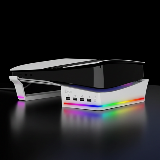 Ipega BaseStation — PS5 Slim/Pro Horizontal Stand & RGB Hub