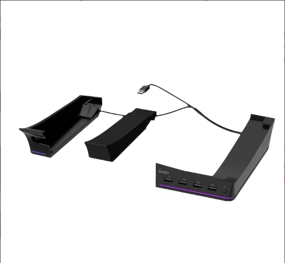 Ipega BaseStation — PS5 Slim/Pro Horizontal Stand & RGB Hub
