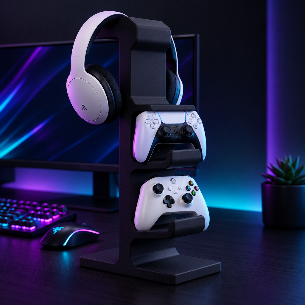 LoadoutX™ CommandTower —  Personalised 3-in-1 Headset & Controller Stand