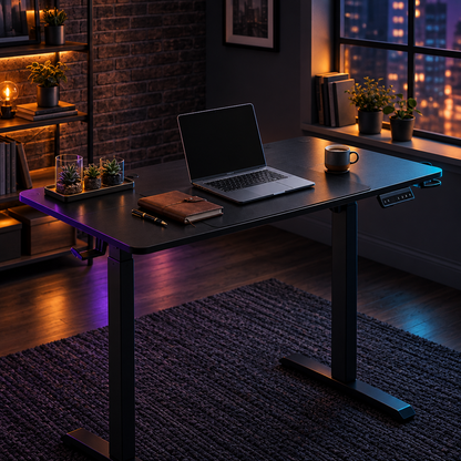LoadoutX™ ElevateDesk Pro — Gaming Standing Desk with Hooks & Cup Holder