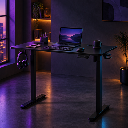 LoadoutX™ ElevateDesk Pro — Gaming Standing Desk with Hooks & Cup Holder
