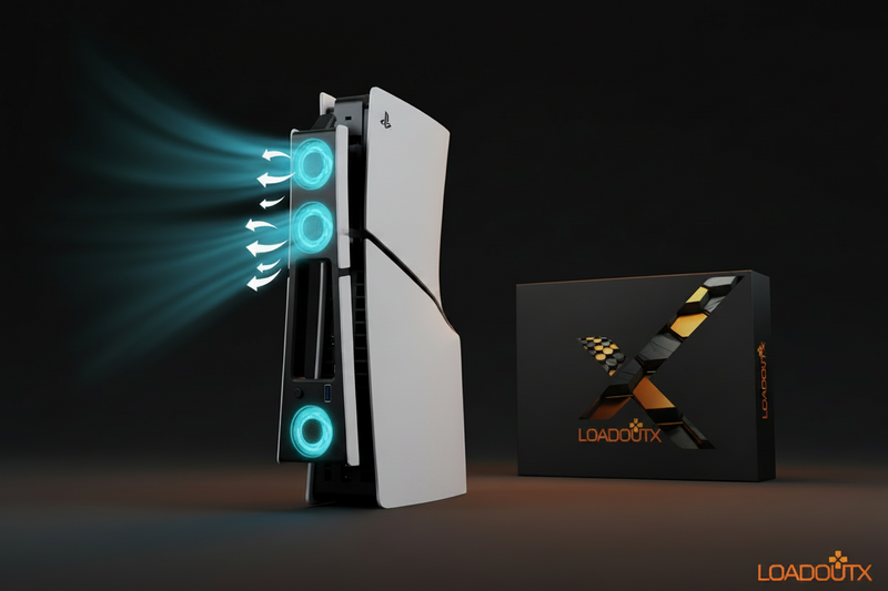 LoadoutX™ Tri-Flow — PS5 Slim Cooling Fan & LED