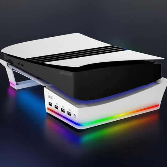 Ipega BaseStation — PS5 Slim/Pro Horizontal Stand & RGB Hub