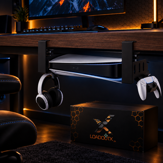 LoadoutX™ StealthMount — PS5 Under-Desk Mount, No Drilling