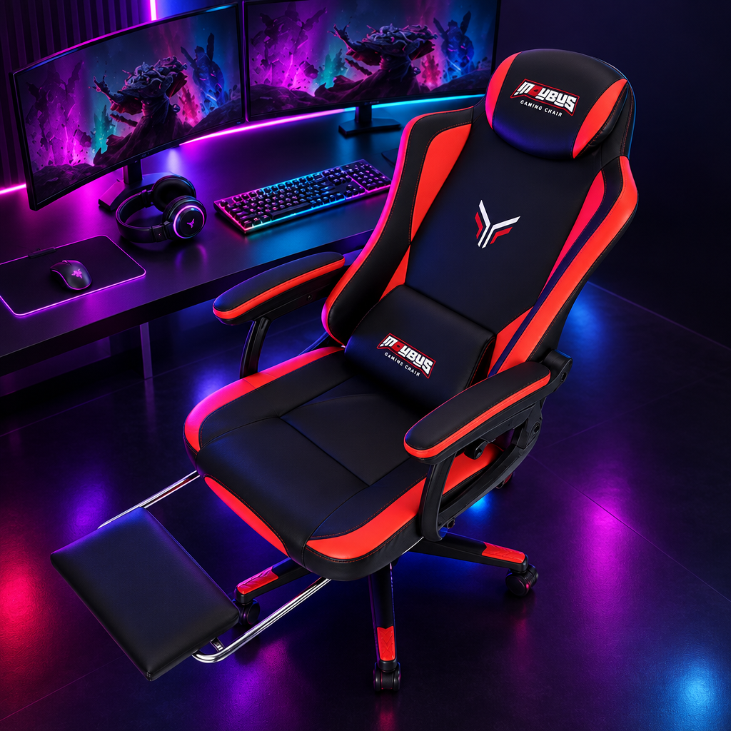 ThroneX — Ergonomic Gaming Chair with Footrest