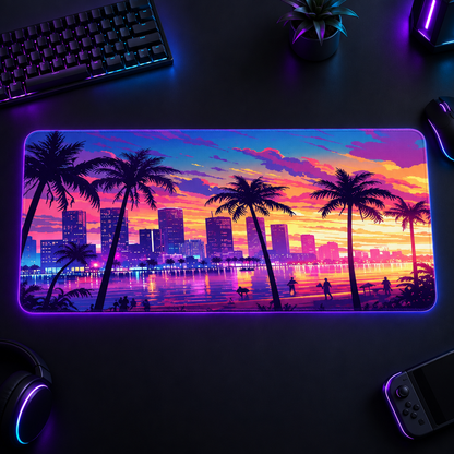 LoadoutX™ Vice Sunset — Palm Tree Gaming Mouse Pad