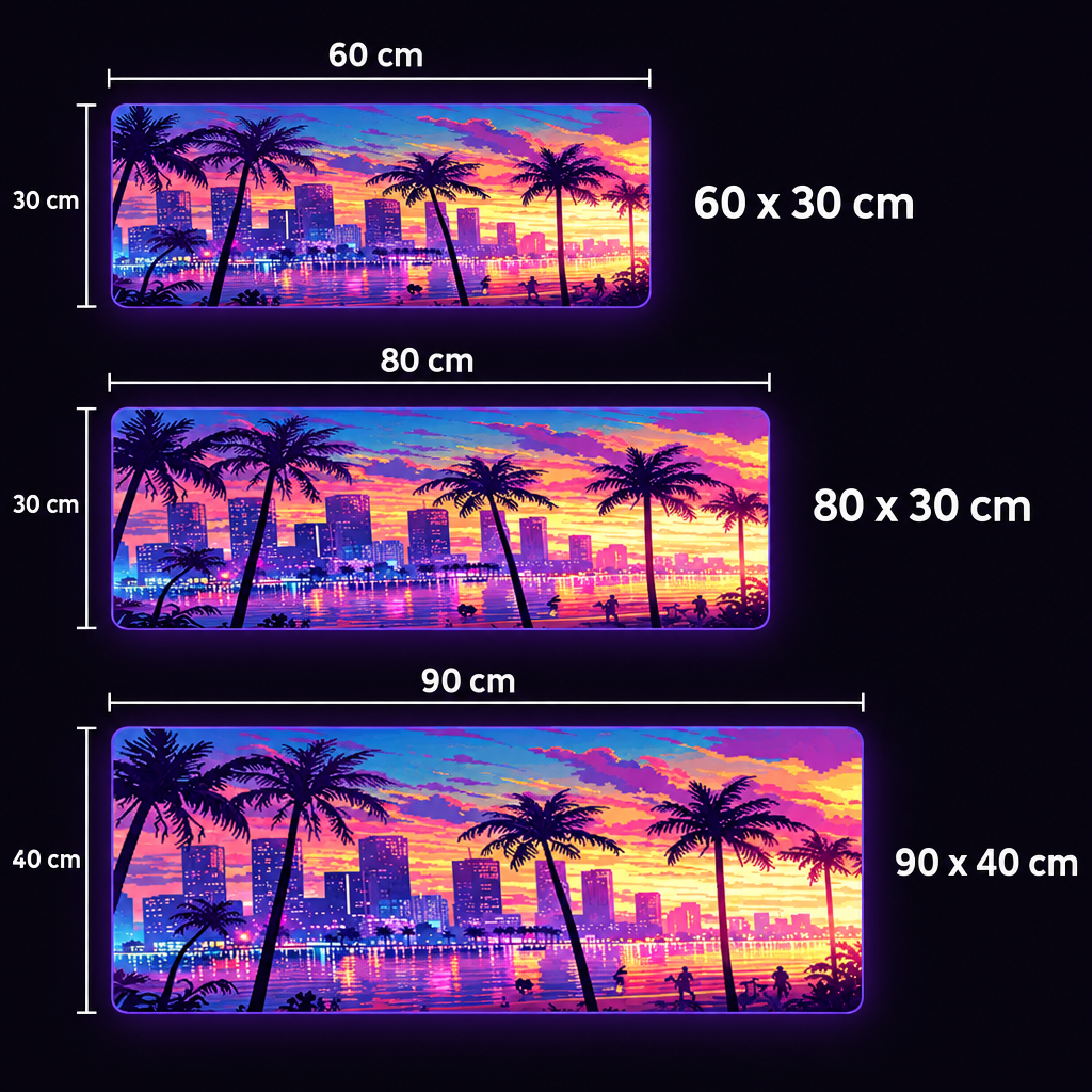 LoadoutX™ Vice Sunset — Palm Tree Gaming Mouse Pad