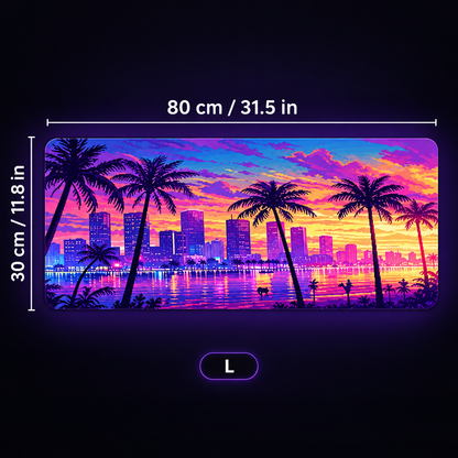 LoadoutX™ Vice Sunset — Palm Tree Gaming Mouse Pad