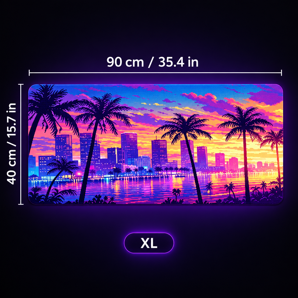 LoadoutX™ Vice Sunset — Palm Tree Gaming Mouse Pad