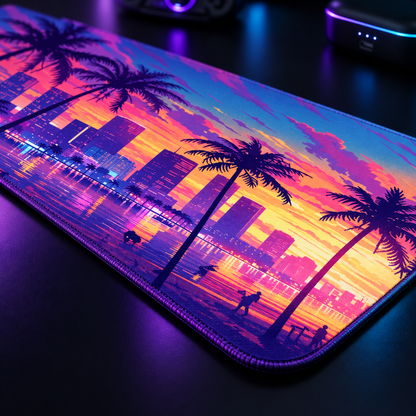 LoadoutX™ Vice Sunset — Palm Tree Gaming Mouse Pad