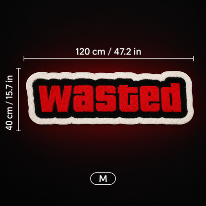 WASTED Rug — Black & Red Gamer Floor Mat